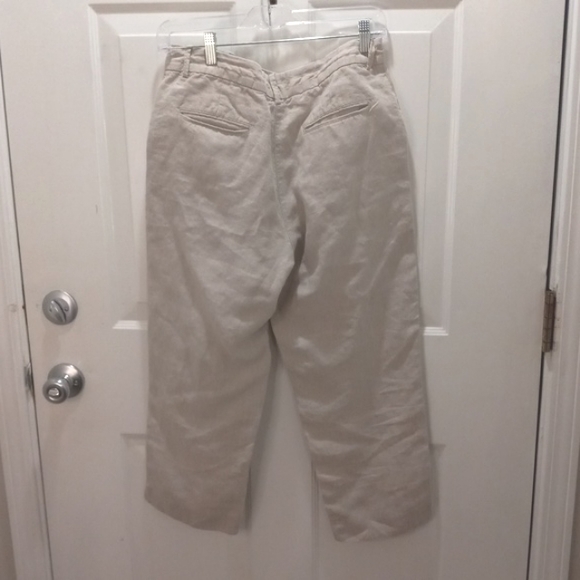 LLBean 💯 % Linen Cropped  Pants. Size 8 - Picture 5 of 8